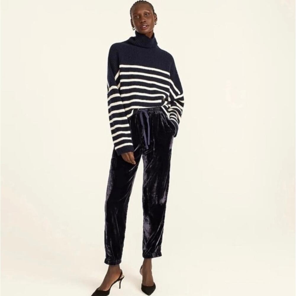 J. Crew Black Velvet Drawstring Joggers Size 12